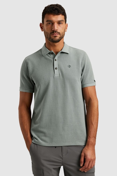 Cast Iron short sleeve r-neck two tone waffl